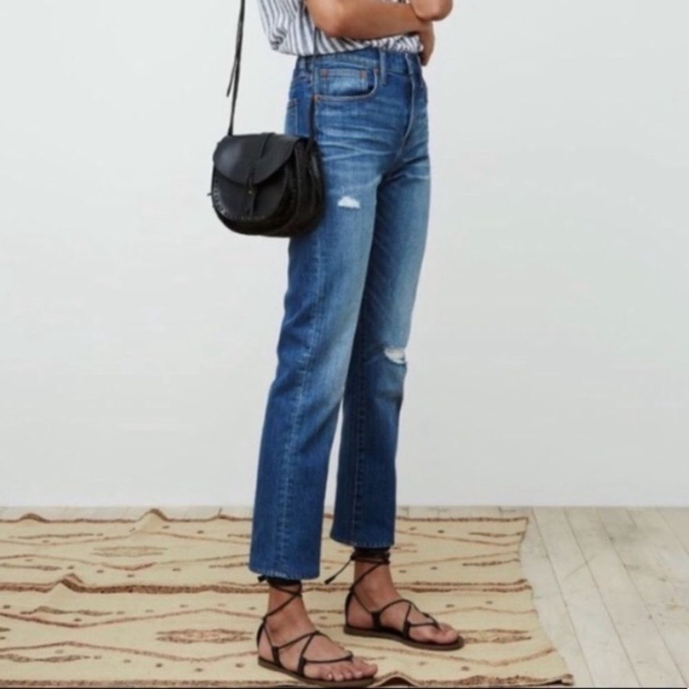 Madewell Cruiser Straight Crop Denim Roger Wash